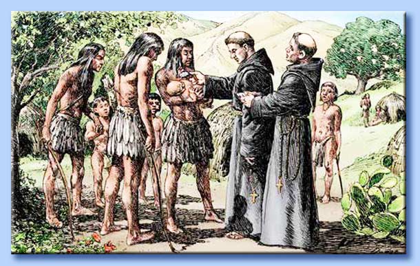 Historical illustration from 3. The Conquistadors and the Missionaries